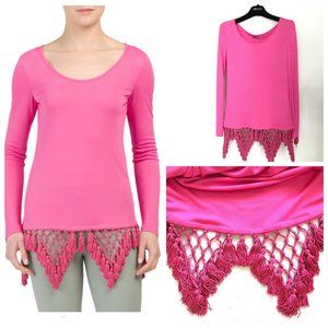 New EMILIO PUCCI Made In Italy macrome trim Top